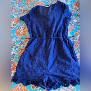 Miami short sleeve scalloped Shorts Romper